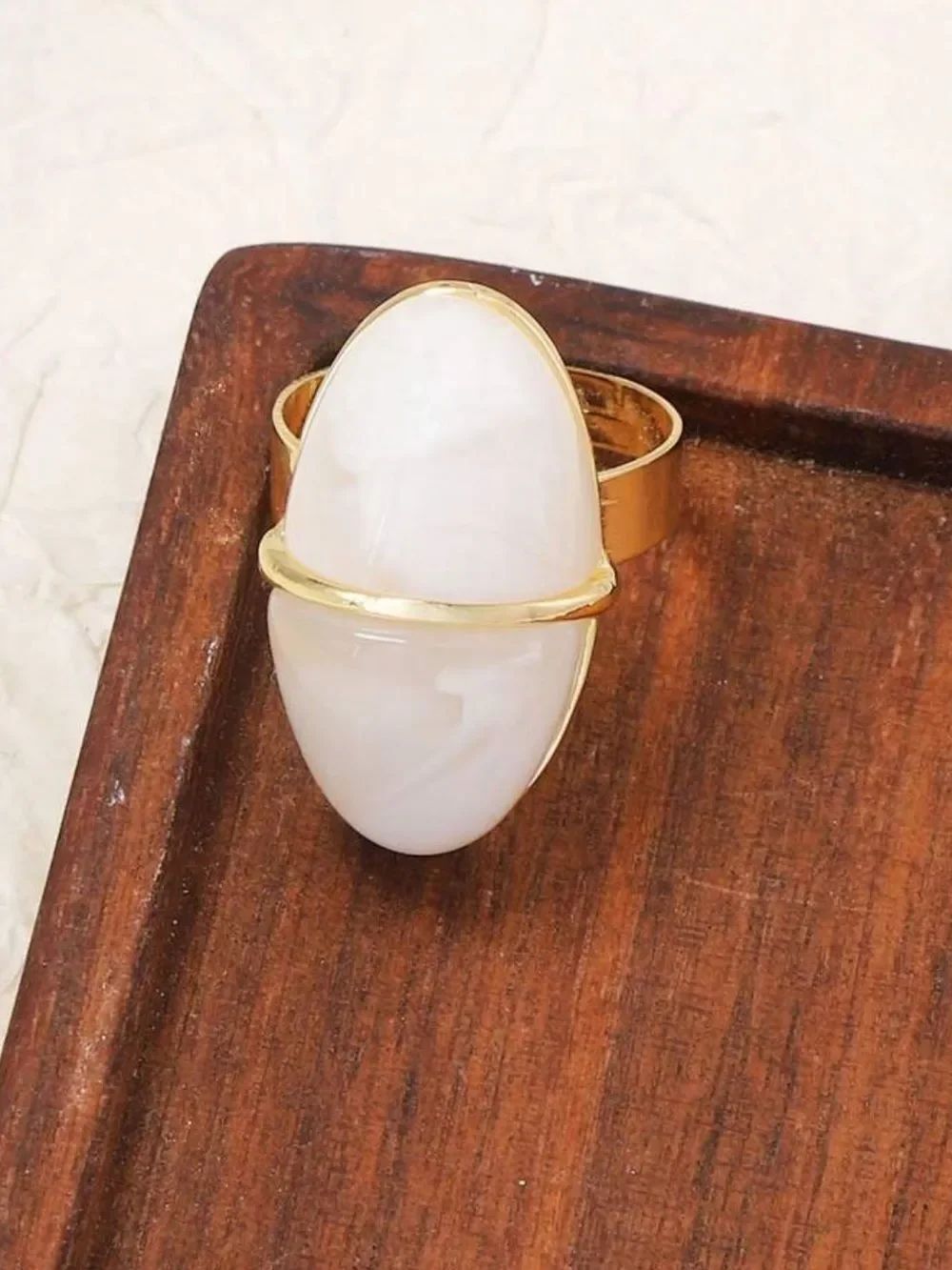 White Stone Statement Ring N2255